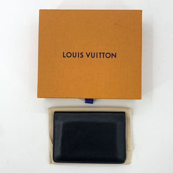 Louis Vuitton Blue Leather Coin Purse Card Holder With Dust Bag & Original Box - Picture 1 of 14
